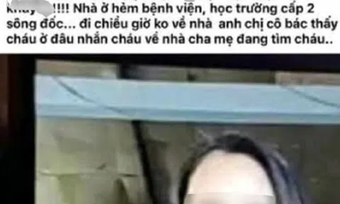 Nội dung "tâm sự buồn" của 1 học sinh lớp 7 trước khi mất tích